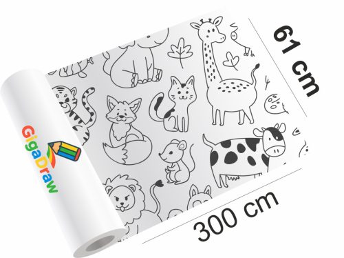GigaDraw Animal Óriás színező + 12 db-os kéthegyű ceruza készlettel + matricaszettel Extra csomag