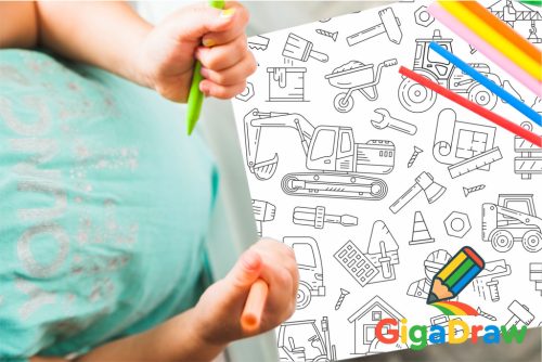 GigaDraw Build Óriás színező 12 db-os kéthegyű ceruza készlettel Plus csomag