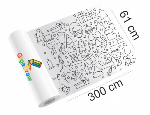 GigaDraw Christmas Óriás színező + 12 db-os kéthegyű ceruza készlettel + matricaszettel Extra csomag