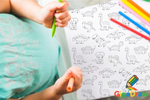 GigaDraw Dino Óriás színező matricaszettel Max csomag