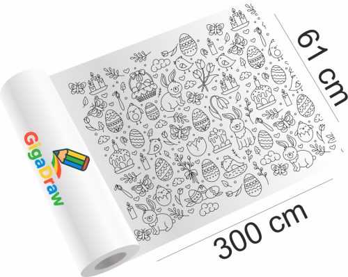 GigaDraw Easter Óriás színező + 12 db-os kéthegyű ceruza készlettel + matricaszettel Extra csomag