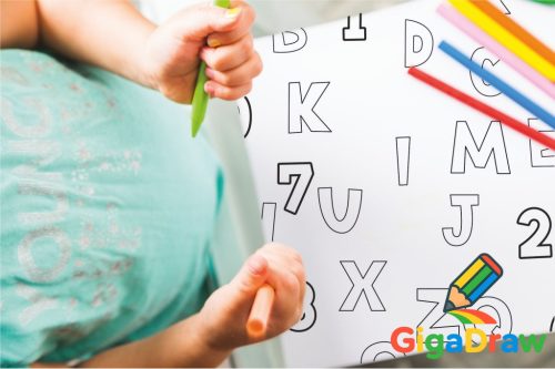 GigaDraw Number Óriás színező + 12 db-os kéthegyű ceruza készlettel + matricaszettel Extra csomag