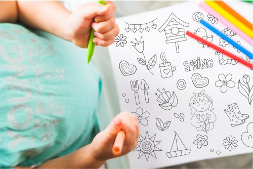 GigaDraw Spring Óriás színező 12 db-os kéthegyű ceruza készlettel Plus csomag