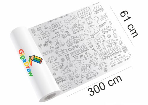 GigaDraw Travel Óriás színező + 12 db-os kéthegyű ceruza készlettel + matricaszettel Extra csomag